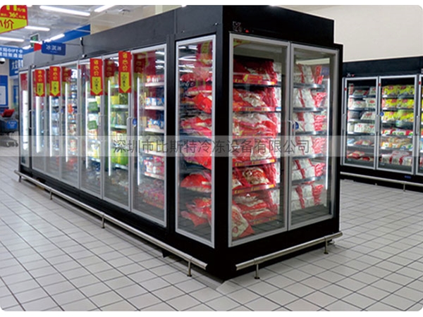 汕尾超市冷冻玻璃展示立柜